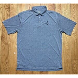 Straight Down Polo Shirt Mens XL Performance Golf Gray Striped Causal Preppy